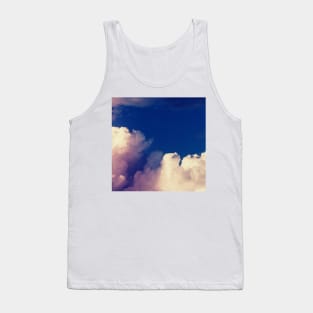 Blue Sky, Clouded Sky Scene, Vintage Wall Art, Cloudy Sky Landscape, Sunny Sky Tank Top